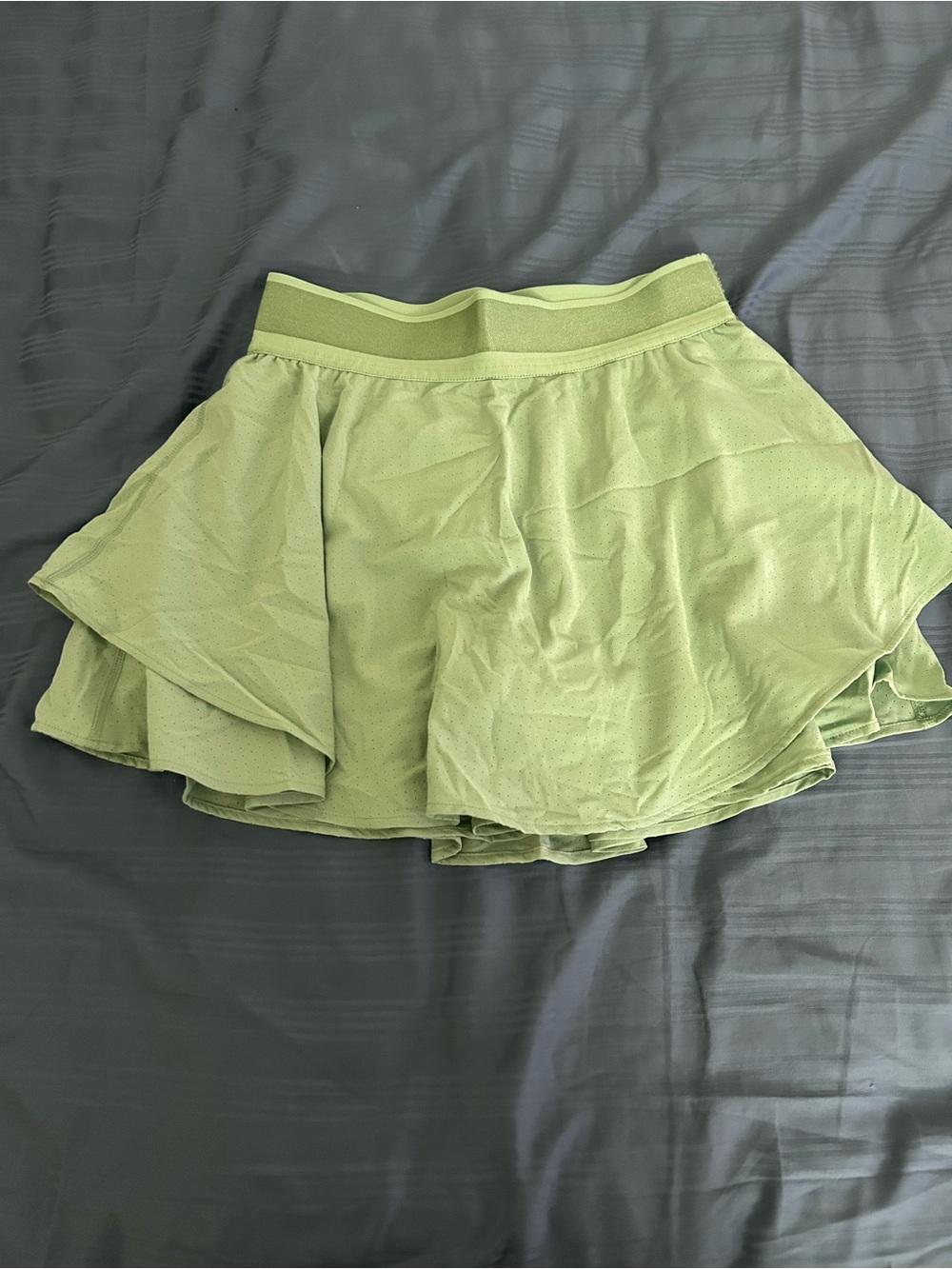 Light Green Women’s Athletic Skirt with Built-In Shorts